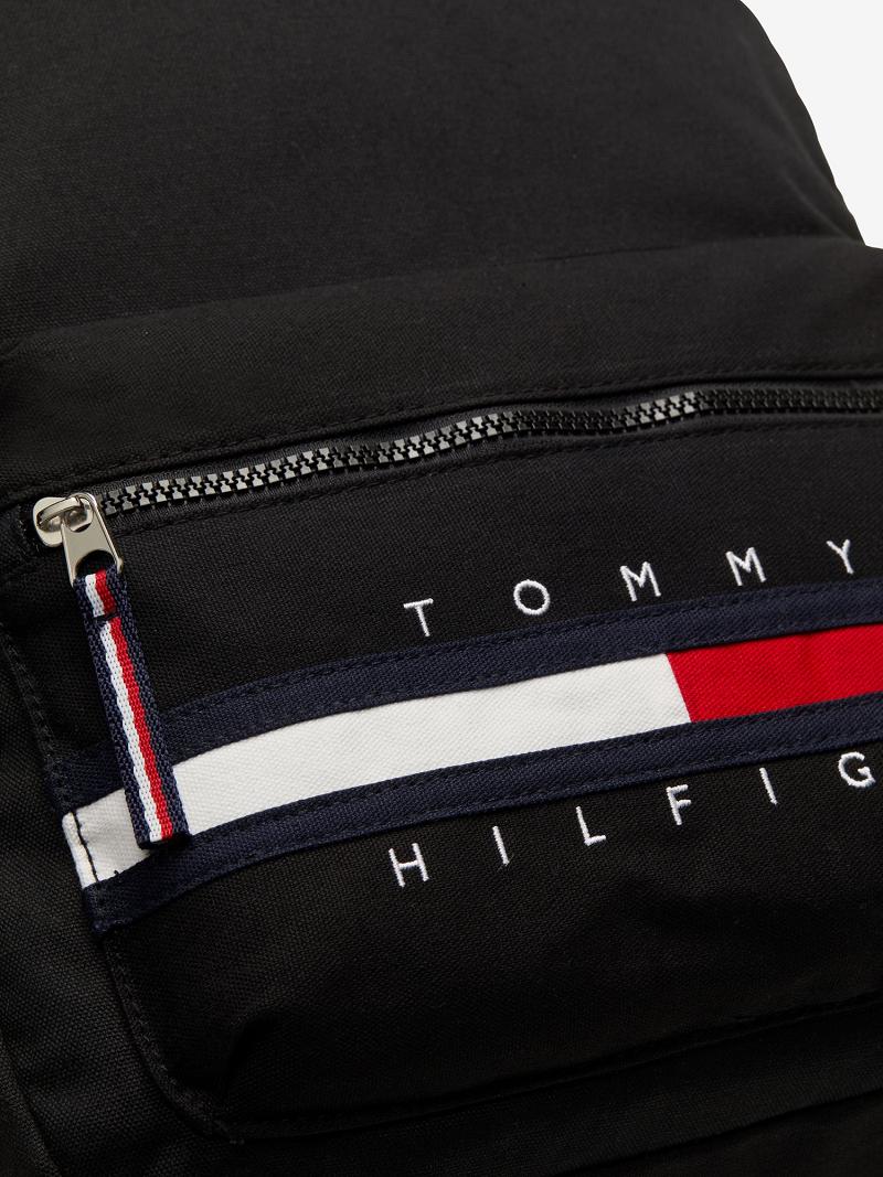 Férfi Tommy Hilfiger TH Solid Backpack Táska Fekete | HU 1494SGL